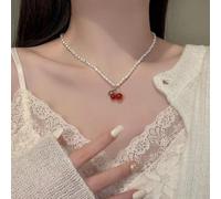 Ti Steel Collier avec pendentif papillon rehaussé de perles d'eau douce naturelles et subtile chaîne de transition (05)