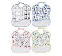 Ti-Tin | Bavoir, Divers, 0-3 Mois Mixte bébé | Lot de 4 bavoirs en point de croix. Fermeture à lacets, toucher très doux | Matériau : popeline imprimée 100% coton