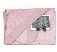 Ti TIN | Cape de Bain pour Bébé avec Point de croix, 100x100 cm | Serviette de Bain Douce, Confortable, Absorbante - 90% Coton, 10% Polyester - Tissu Éponge - Couleur Unie (Rose) - 340g/m²