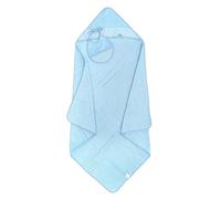 Ti TIN | Cape de Bain pour Bébé avec Point de croix, 100x100 cm | Serviette de Bain Douce, Confortable, Absorbante - 90% Coton, 10% Polyester - Tissu Éponge - Couleur Unie (Bleu) - 340g/m²