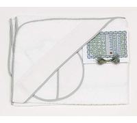 Ti TIN | Cape de Bain pour Bébé avec Point de croix, 100x100 cm | Serviette de Bain Douce, Confortable, Absorbante - 90% Coton, 10% Polyester - Tissu Éponge - Couleur Unie (Blanc) - 340g/m²