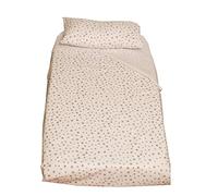Ti TIN, Drap plat (80x130), Taie d’oreiller (28x50 cm) et Drap housse (80x50 cm) Imprimé pour Enfant | Ensemble Doux, Confortable et Anti allergène - 100% Coton - Motif Étoile - Couleur Blanc et Gris
