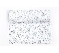 Ti TIN | Lange en Mousseline pour Bébé, 125x125 cm | 100% Coton - Lange Gaz Doux, Léger et Multifonction - Motif Chat - Couleur Blanc et Bleu - 100gr/m²