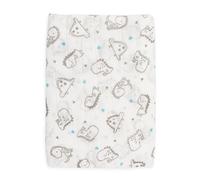 Ti TIN | Lange en Mousseline pour Bébé, 125x125 cm | 100% Coton - Lange Gaz Doux, Léger et Multifonction - Motif Dinosaure et Coeur - Couleur Blanc et Bleu - 100gr/m²