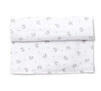 Ti TIN | Lange en Mousseline pour Bébé, 125x125 cm | 100% Coton - Lange Gaz Doux, Léger et Multifonction - Motif Panda et Coeur - Couleur Blanc et Bleu - 100gr/m²