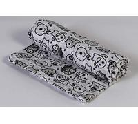 Ti TIN | Lange en Mousseline pour Bébé, 125x125 cm | 100% Coton - Lange Gaz Doux, Léger et Multifonction - Motif Monstre - Couleur Blanc, Noir, Gris - 100gr/m²