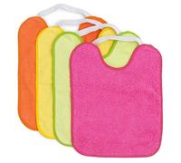 Ti TIN Lot 4 Bavoirs Bébé Imperméables et Absorbants - De 6 à 12 mois - Idéal pour la Crèche avec Col Élastique et Éponge de Coton Douce