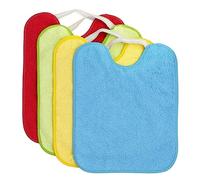 Ti TIN Lot 4 Bavoirs Bébé Imperméables et Absorbants - Idéal pour la Crèche avec Col Élastique et Éponge de Coton Douce - À partir de 12 mois