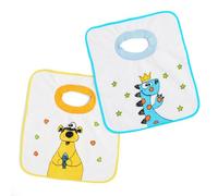 Ti TIN | Lot de 2 Bavoirs Imperméables Imprimés pour Bébés de plus d'un an | Avec col en Caoutchouc Élastique | Avec Serviette en Éponge Doublée de Plastique