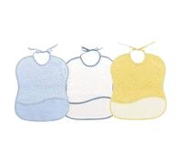 Ti TIN | Lot de 3 bavoirs en point de croix | Fermeture à lacets pour une facilité d'utilisation | Bavoir, Bleu Ciel | 6-9 mois Bébé Fille | Fabriqué en Espagne | Fibres résistantes