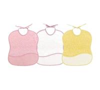 Ti TIN | Lot de 3 Bavoirs en point de croix | Fermeture à lacets pour une facilité d'utilisation | Bavoir, Rose | 6-9 mois Bébé Fille | Fabriqué en Espagne | Fibres résistantes