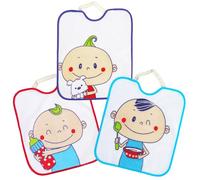 Ti TIN | Lot de 3 Bavoirs Imprimés Imperméables, 28x32 cm | 100% Microfibre de Polyester - Bavoirs pour Bébés de plus d'un an - Fermeture Élastique - Motif Enfant - Multicolore - 200gr/m²