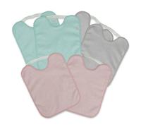 Ti TIN Lot de 5+1 Bavoirs Bébé avec Élastique - Dès 12 Mois - Éponge en Coton Ultra Absorbante Certifiée OEKO-TEX - Idéal pour la Crèche et la Maternelle