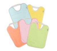 Ti TIN Lot de 5 Bavoirs Bébé Imperméables avec Élastique - 6 à 12 Mois - Idéal pour la Crèche et la Maternelle - Éponge en Coton Certifiée OEKO-TEX