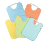 Ti TIN Lot de 5 Bavoirs Bébé Imperméables avec Élastique - 6 à 12 Mois - Idéal pour la Crèche et la Maternelle - Éponge en Coton Certifiée OEKO-TEX