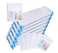 Ti TIN | Lot de 6 Draps Housses pour Lit Enfant/Bébé, 52x132 cm | pour Lit Empilable et Transportable - Drap housse Respirant et Réglable - École et Garderie - 100% Coton - Couleur Blanc