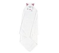 Ti TIN Manteau de Bain bébé en éponge 100% Coton | Serviettes pour bébé à Capuche Douce et absorbante avec Un Design de Chaton de Couleur Rouge