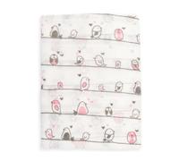 Ti TIN Mousseline 100% Coton | Mousseline Douce pour bébé | Imprimé moineaux Couleur Rose | Peut être utilisée comme Couverture ou Drap | Douce et absorbante | 120 x 120 cm | 0-6 Mois