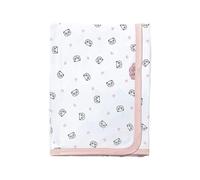 Ti TIN | Nids d’Ange (Lange) en Maille pour Bébé, 80x80 cm | 100% Coton - Lange Doux, Absorbant et Multifonction - Motif Panda et Coeur - Couleur Rose - 180gr/m²