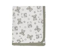 Ti TIN | Nids d’Ange (Lange) en Maille pour Bébé, 80x80 cm | 100% Coton - Lange Doux, Absorbant et Multifonction - Motif Ours en Peluche - Couleur Beige/Gris - 180gr/m²