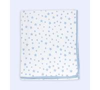 Ti TIN | Nids d’Ange (Lange) en Maille pour Bébé, 80x80 cm | 100% Coton - Lange Doux, Absorbant et Multifonction - Motif Étoile - Couleur Bleu - 180gr/m²