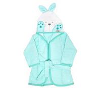 Ti TIN, PeigNoir de bain pour Enfant, Taille 1 à 2 ans, Sortie de bain Douce, Confortable et Absorbante - 90% coton, 10% polyester - Tissu Éponge - Motif Lapin - Couleur Bleu Turquoise - 340g/m² 15226