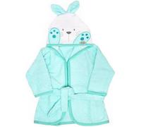 Ti TIN, PeigNoir de bain pour Enfant, Taille 3 à 9 mois, Sortie de bain Douce, Confortable et Absorbante - 90% coton, 10% polyester - Tissu Éponge - Motif Lapin - Couleur Bleu Turquoise