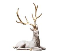 Tiajingzi Figurine de renne | Sculpture de renne décorative - Élégante statue de cerf pour décorations de Noël, figurines d'animaux d'élan en résine pour décoration d'intérieur