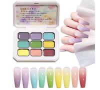 Tiajingzi Gel Paint For Nails - Vernis à ongles anti-ternissement avec 9 couleurs - Outil de modelage - Gel de modelage pour façonnage