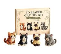 Tiajingzi Kit complet de broderie de perles pour débutants - Chat mignon 3D - Kit de broderie de perles d'animaux - Pour cadeaux de fête, décoration de bureau, maison, cours d'art, vacances et