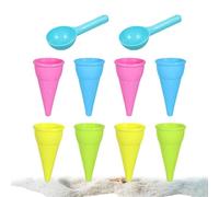 Tiajingzi Lot de 10 cornets de glace - Jeu de sable avec pelles - Pour anniversaire d'enfant, salle de ctivités d'été, maternelle, fête de
