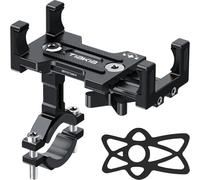 Tiakia Support de téléphone Portable Universel en Alliage d'aluminium pour vélo, Moto, Scooter, vélo - Fixation Rapide - pour Guidon d'extérieur - Pivotant à 360° - pour Smartphone de 4,5 à 7,0"