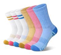 Tialfas Chaussettes Sport Femme 6 Paires Multicolore Chausson Chaussette Antidérapantes Rigolotes Hautes Running Homme Fantaisie en Coton Respirantes Adaptées au Sports Randonnée Gym Unisexe