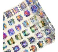 TIAMECH Lot de 6 rouleaux de ruban adhésif Firefly Night PET - Motif feu d'artifice au clair de lune et forêt - Ruban adhésif décoratif pour scrapbooking et journal, fournitures de journal intime et