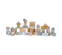 Tiamo Little Dutch 7019 Lot de 50 blocs de construction en bois dans une boîte de rangement Petit Oie Bleu