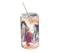 Tian Guan Ci Fu Anime Bouteille 480 ml Xie Lian/Hua Cheng en acier inoxydable avec paille Tasse à café portable pour étudiant