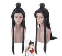 Tian Guan Ci Fu Xie Lian Hua cheng Cosplay perruque avec chignon Halloween prêtre taoïste cheveux synthétiques fée immortelle noire perruques longues une taille xie lian perruque 529