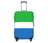 Tianbamxgdp Housse de protection lavable pour valise de 45,7 à 81,3 cm avec drapeau de la Sierra Leone, Noir/blanc, Moyen