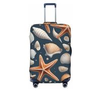 Tianbamxgdp Housse de protection lavable pour valise de 45,7 à 81,3 cm Motif étoiles de mer et coquillages, Noir , S