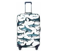 Tianbamxgdp Housse de protection lavable pour valise de 45,7 à 81,3 cm Motif requin avec différents gestes, Noir , XL