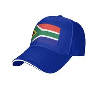 Tianbaozdp Casquette de baseball unisexe réglable avec drapeau sud-africain imprimé Sandwich Chapeau de soleil décontracté, bleu, Taille unique