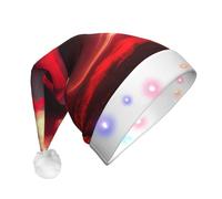 Tianbaozdp Chapeau de Noël avec imprimé ciel rouge la nuit étoilé fantaisie LED brillant chapeau coloré Père Noël couvre-chef fournitures de fête de vacances