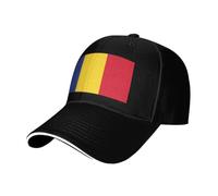 Tianbaozdp Drapeau de la Roumanie Imprimé Sandwich Casquette de Baseball Casquette Réglable Unisexe Casquette de Golf Casual Chapeau de Soleil, Noir , Taille unique
