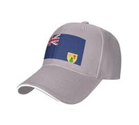 Tianbaozdp Drapeau des îles Turques et Caïques Imprimé Sandwich Baseball Casquette Casquette Réglable Unisexe Casquette de Golf Casual Chapeau de Soleil, gris, Taille unique