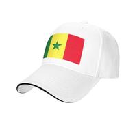 Tianbaozdp Drapeau du Sénégal Imprimé Sandwich Casquette de Baseball Casquette Réglable Unisexe Casquette de Golf Casual Chapeau de Soleil, blanc, Taille unique