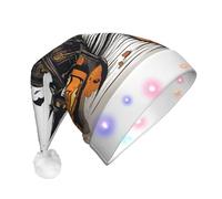 Tianbaozdp Happy halloween-vector Print Christmas Hat Novelty LED Shine Hat Colorful Santa Headwear Holiday Party Supplies