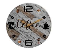 Tiancentral Horloge Murale Rustique en Bois pour Cuisine, Bureau, café, café, décoration de Magasin - 30,5 cm