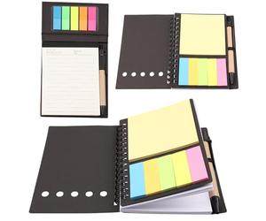 TIANCEWAN Carnet de Notes avec Post-it et Stylos, Set de 2 Carnets (Carnet Spirale + Petit Carnet de Notes de Poche), Cahier Spirale pour Travail et Petit Carnet Spirale pour Déplacement pour Bureau É