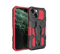 TIANCI Coque pour iPhone 13 Mini, Housse de Antichoc en TPU, Clip Arrière en Métal Adapté + Support, Protection Complète Étui pour Coque iPhone 13 Mini-Rouge