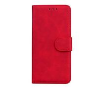 TIANCI Coque pour Motorola Moto G7 Power, Portefeuille Case en Cuir PU de Style Simple et Soigné, Couvercle de Protection à Fermeture Magnétique Étui pour Coque Motorola Moto G7 Power-Rouge